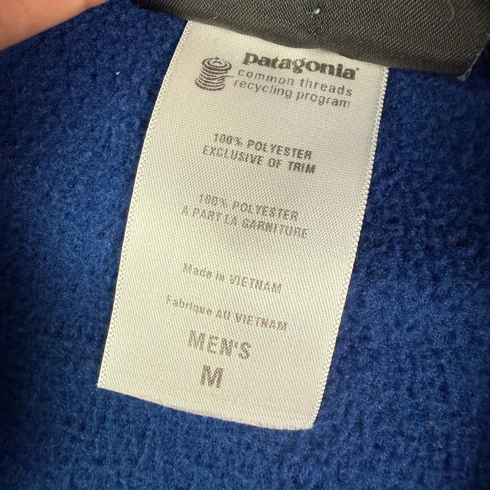 Patagonia Synchilla Micro D Fleece Sweater Mens M Blue 1/4 Zip Pullover